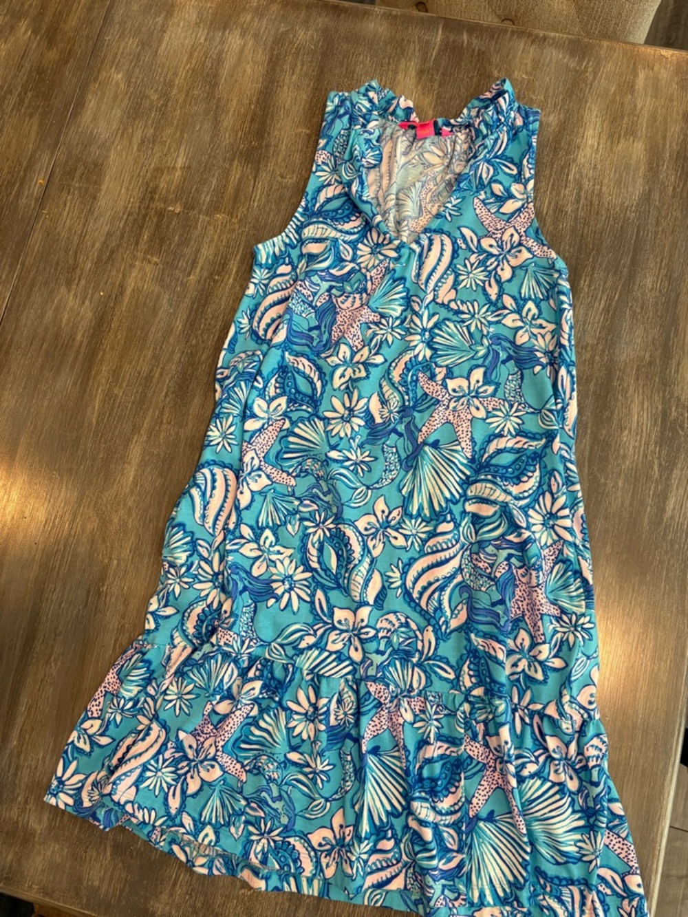 Lilly Pulitzer Sleeveless Blue Tropical Print Dress
